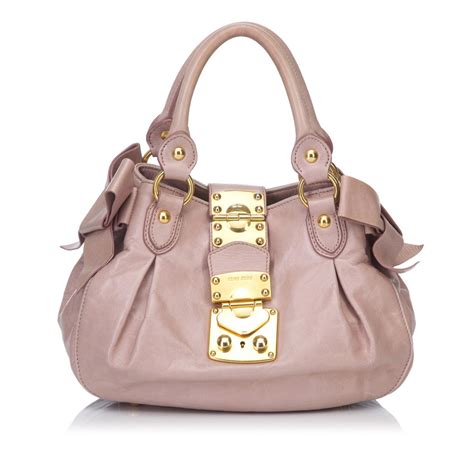 miu miu bow bag second hand|second hand miu mius.